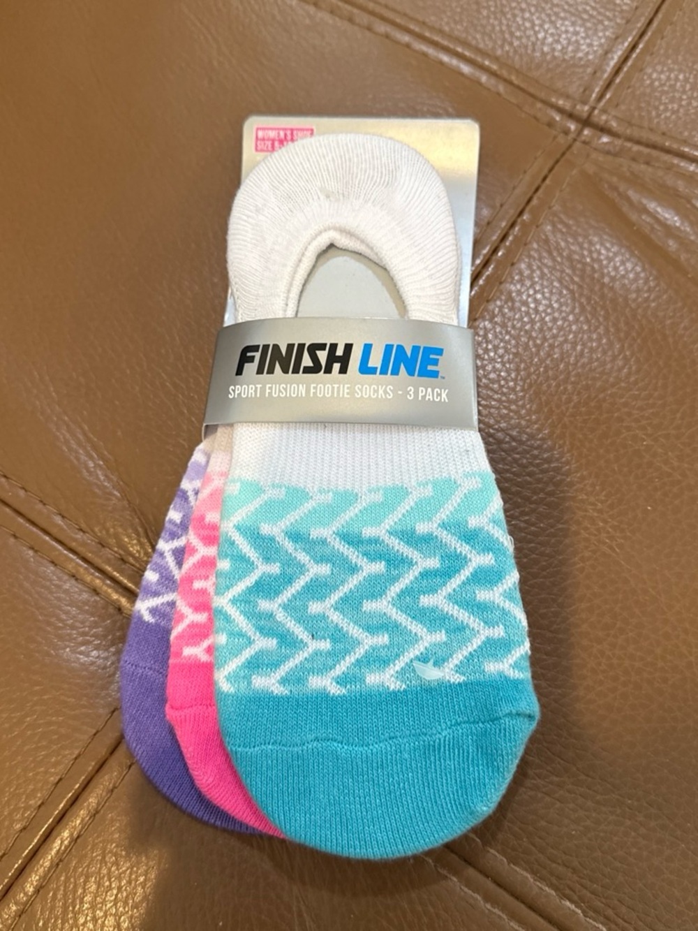 Finish Line 3-Pack Low-Cut Sport Footie Socks in Teal, Pink, Purple